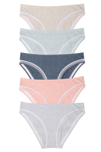 DOMİNANT - Dominant Kadın Slip Külot Büyük Beden File Biyeli Ribana