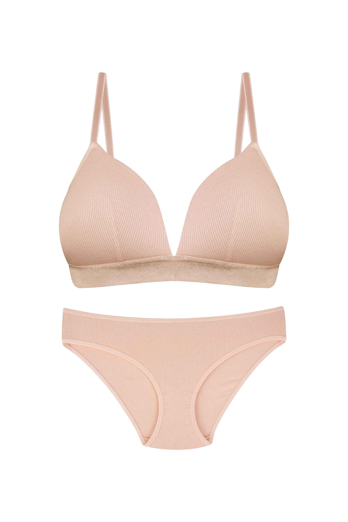 Dominant Kadın Sütyen Külot Takım Balensiz Lastikli - Gülkurusu - Thumbnail