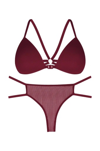 DOMİNANT - Dominant Kadın Sütyen Külot Takım - Bordo
