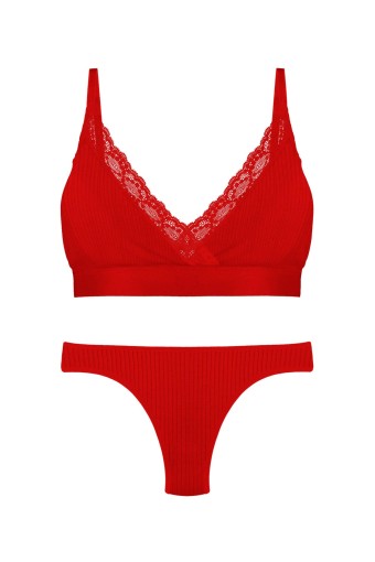 DOMİNANT - Dominant Kadın Sütyen Külot Takım - Kırmızı