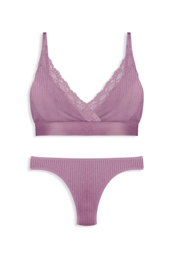 DOMİNANT - Dominant Kadın Sütyen Külot Takım - Orchid Smoke