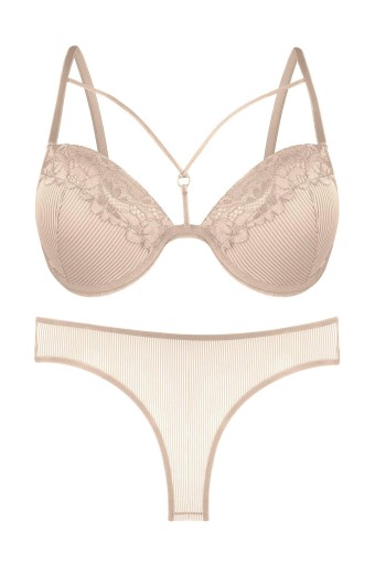 DOMİNANT - Dominant Kadın Sütyen Külot Takım Desteksiz Dantel Detaylı - Siyah (1)