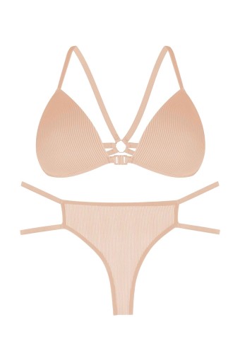 DOMİNANT - Dominant Kadın Sütyen Külot Takım - Ten