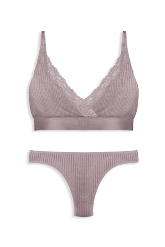 DOMİNANT - Dominant Kadın Sütyen Külot Takım - Yeni Açık Vizon