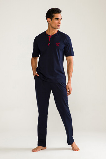 DS DAMAT - Ds Damat Erkek 3'lü Pijama Takımı Kısa Kol