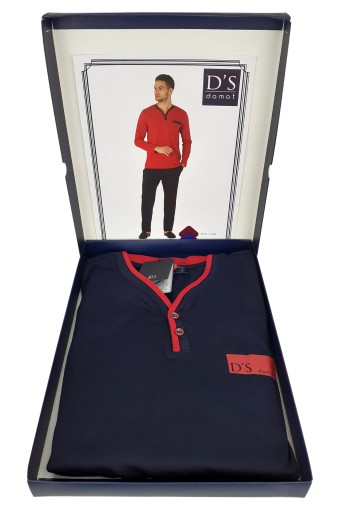 DS DAMAT - DS Damat Pijama Takımı Patlı Uzun Kol Pamuklu