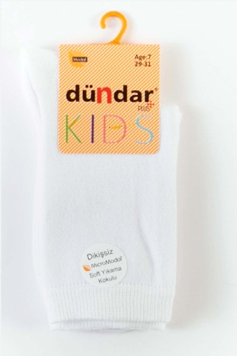 DÜNDAR - Dündar Çocuk Modal Soket Çorap - Beyaz - 11