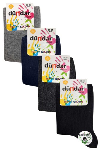 DÜNDAR - Dündar Erkek Çocuk Comfort Pamuklu Soket Likralı Çorap Düz - Asorti - 3 (1)