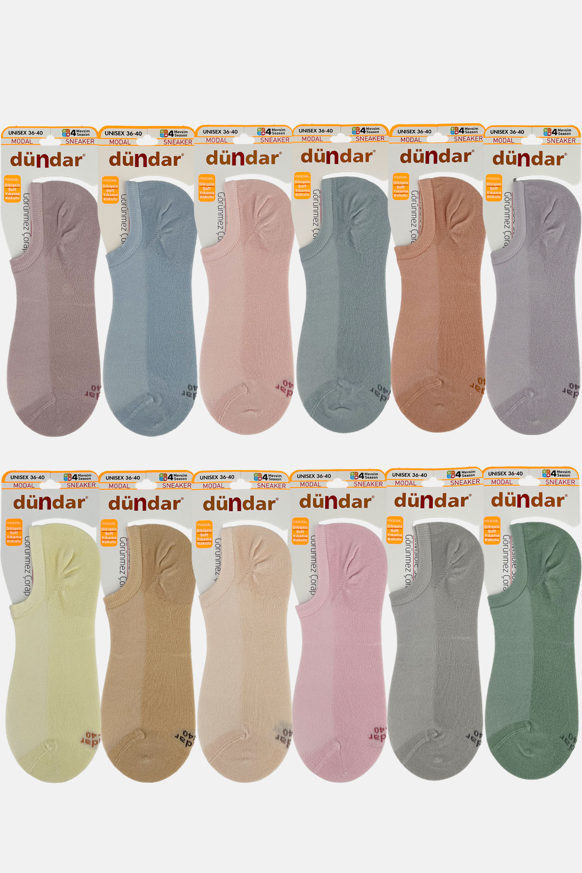 Dündar Kadın Sneaker Çorap Modal Görünmez Çorap - Thumbnail