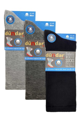 DÜNDAR - Dündar Plus Erkek Havlu Pamuk Diabetic Çorap (1)