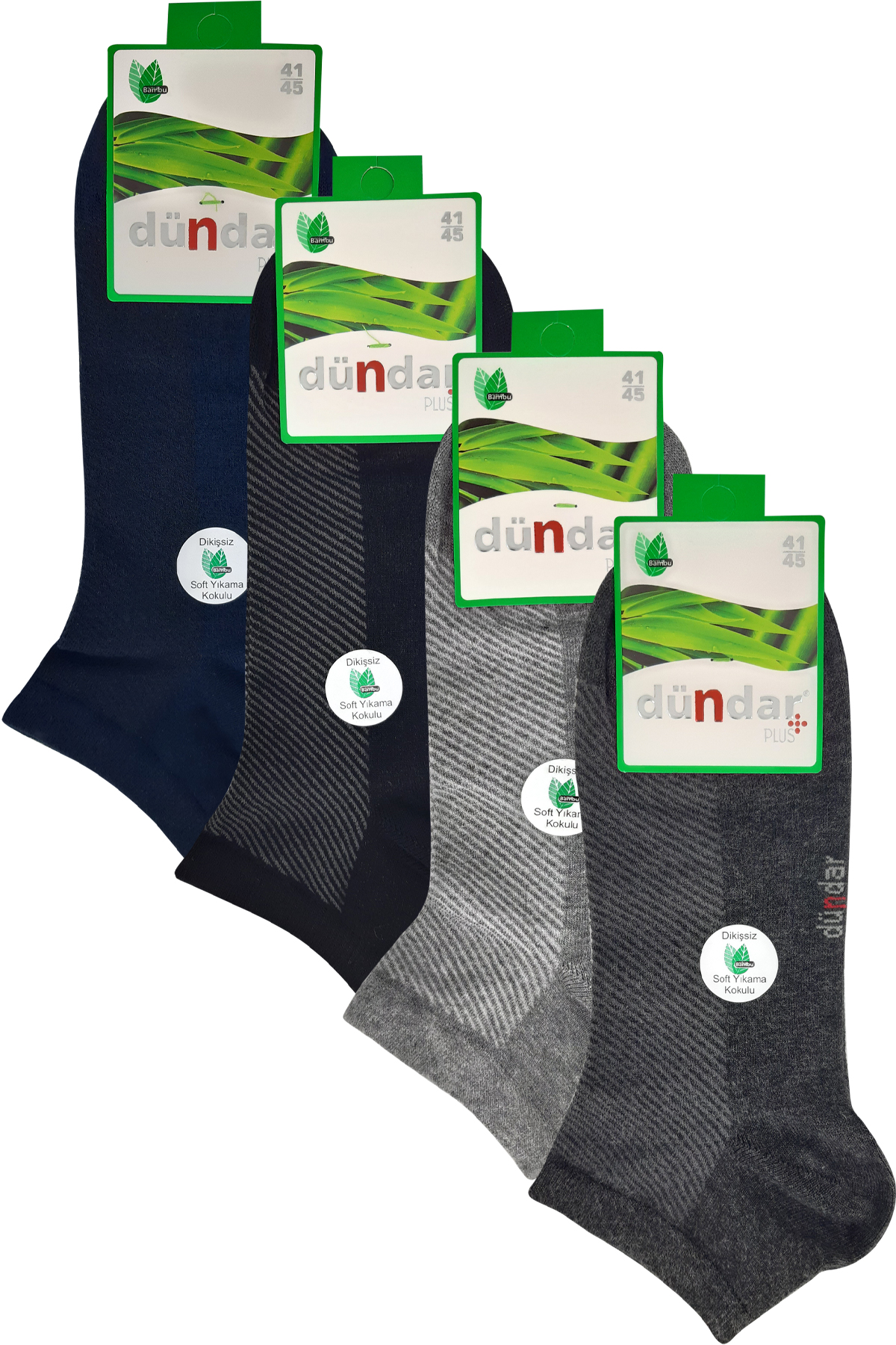 Dündar Plus Erkek Patik Çorap Bambu Desenli - Thumbnail