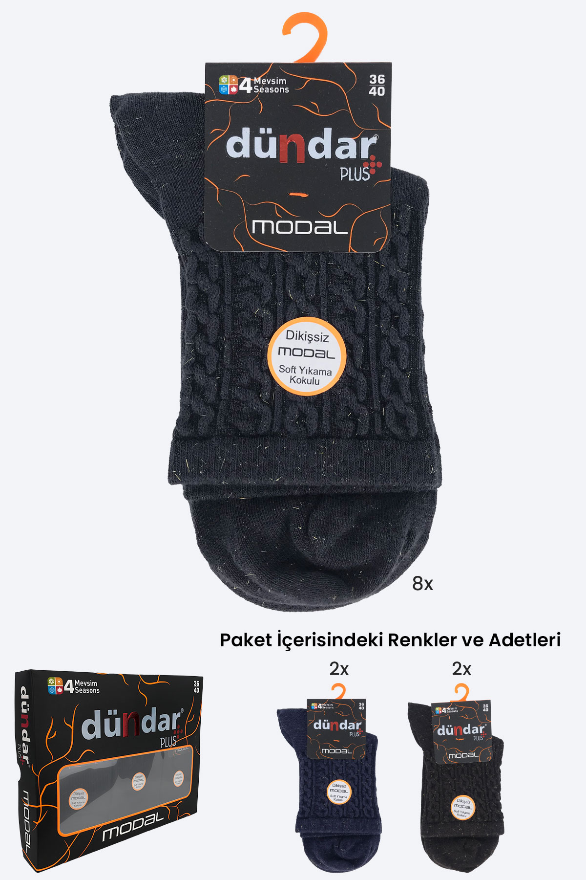 Dündar Plus Kadın Modal Soket Çorap - Thumbnail