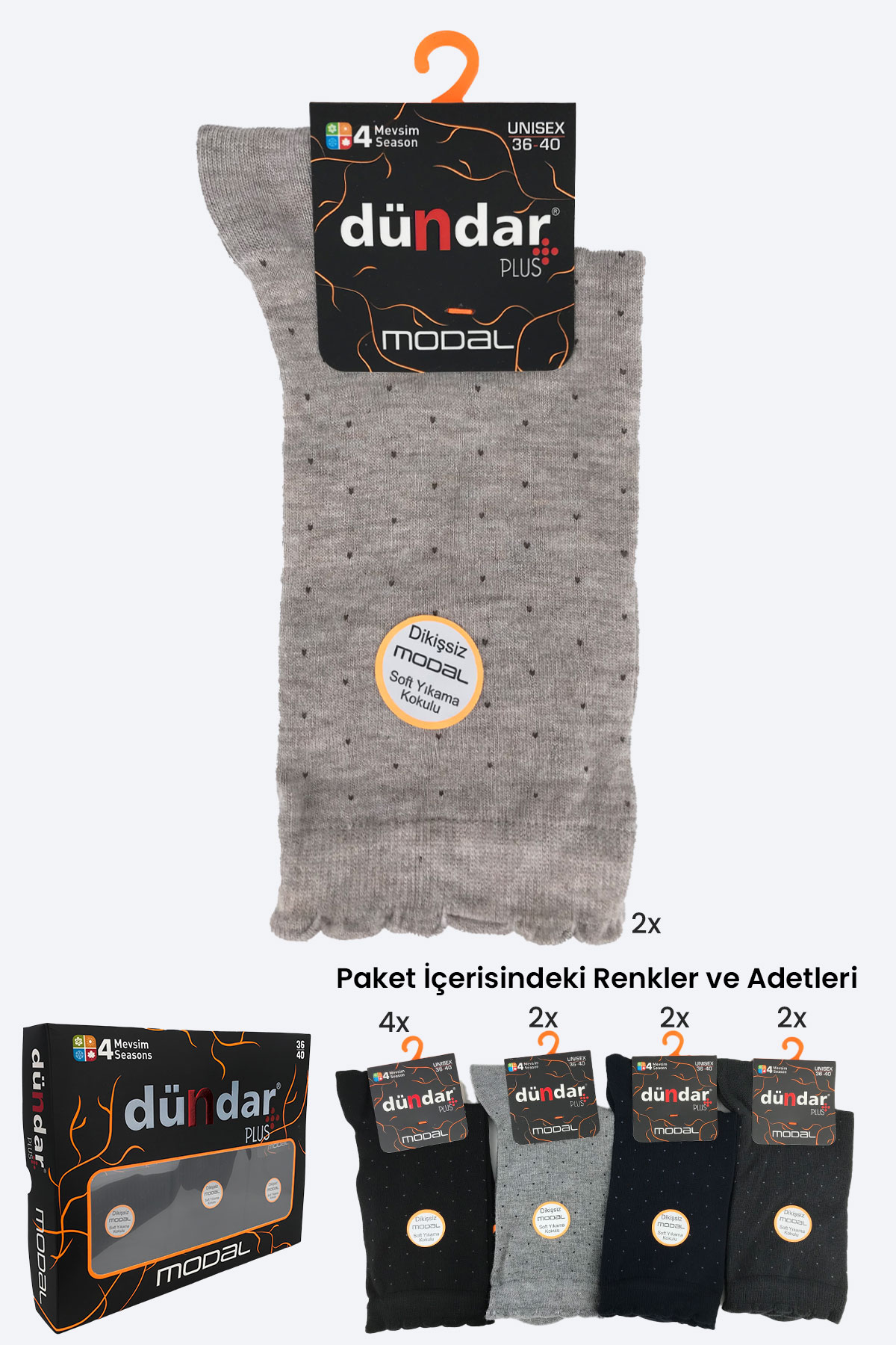 Dündar Plus Kadın Modal Soket Çorap - Thumbnail