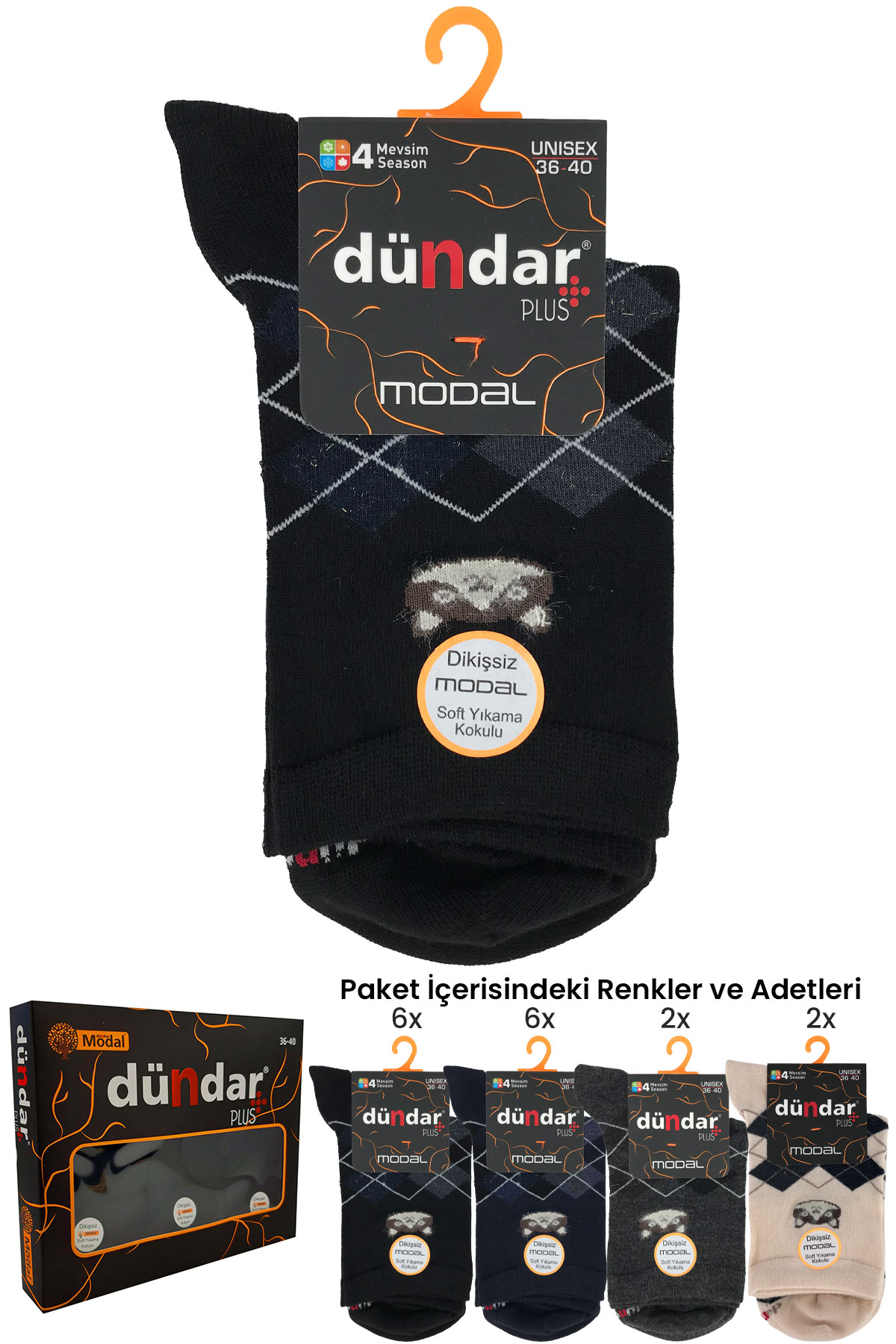 Dündar Plus Kadın Modal Soket Çorap - Thumbnail