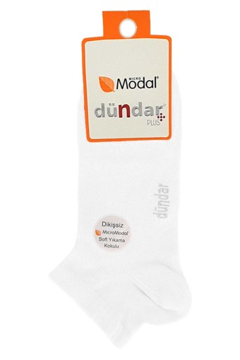DÜNDAR - Dündar Plus Unisex Çocuk Patik Çorap Modal Dikişsiz - Beyaz - 11 (1)