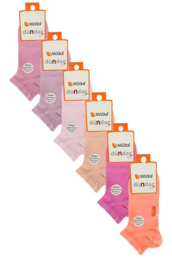 DÜNDAR - Dündar Plus Unisex Çocuk Patik Çorap Modal Dikişsiz Düz Renk - Pastel Asorti - 3 (1)