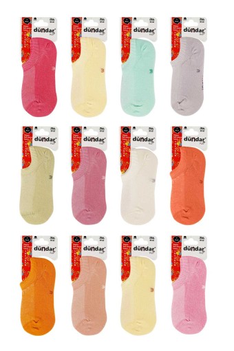 DÜNDAR - Dündar Plus Unisex Çocuk Sneaker Çorap Pamuklu Dikişsiz - Asorti - 3