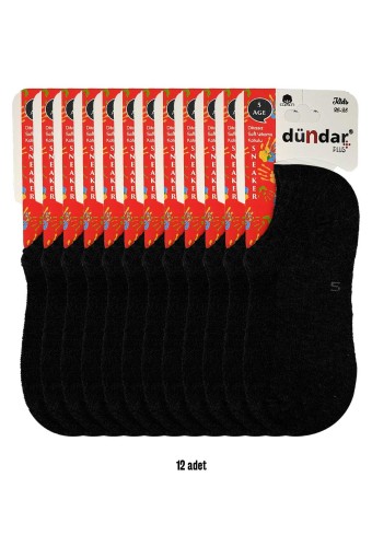 DÜNDAR - Dündar Plus Unisex Çocuk Sneaker Çorap Pamuklu Dikişsiz - Siyah - 7 (1)