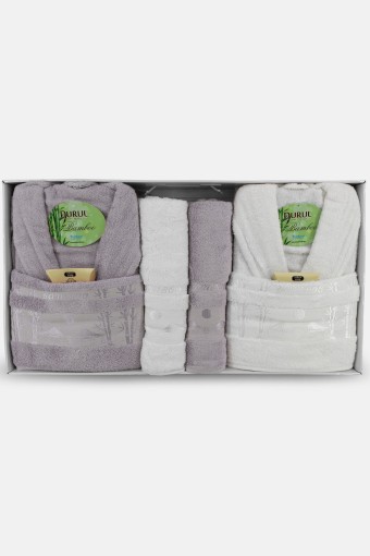 Durul Havlu - Durul Aile Bornoz Seti 10 Parça Bambu (1)