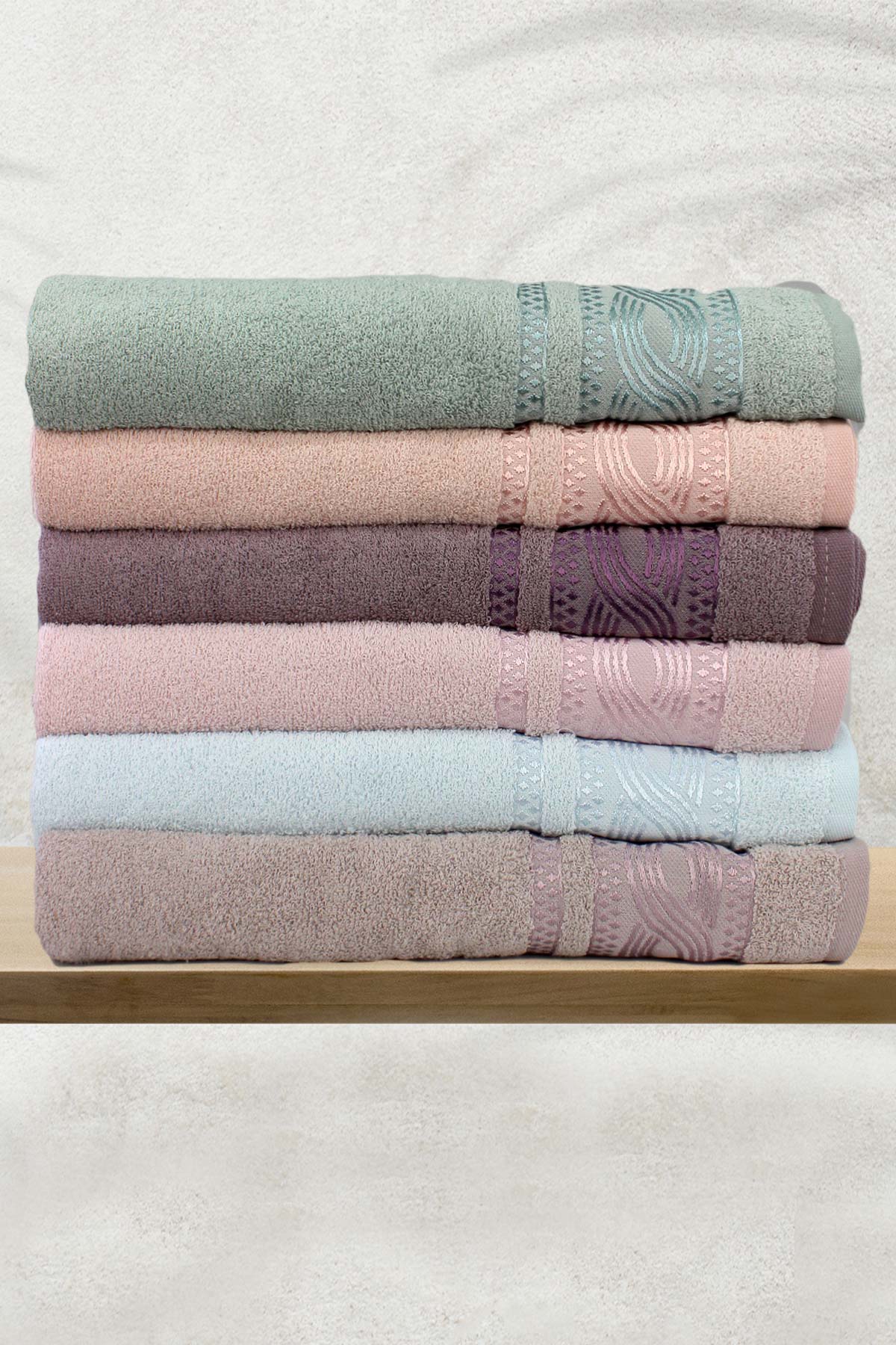 Durul El-Yüz Havlusu Mine Jakarlı 50x85 - Thumbnail