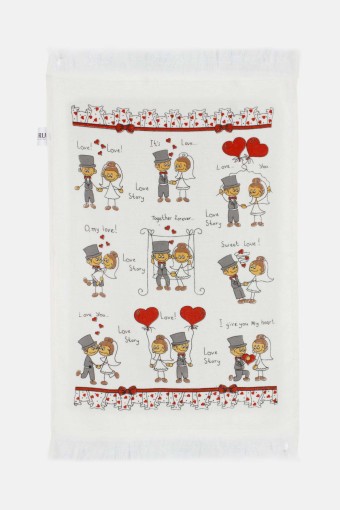 Durul Havlu - Durul Havlu Mutfak Havlu 40x60 Gelin Damat Desen