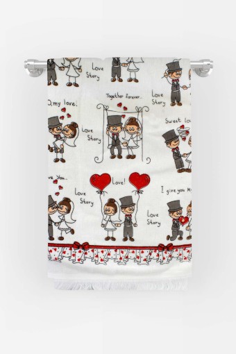 Durul Havlu - Durul Havlu Mutfak Havlu 40x60 Love Desen