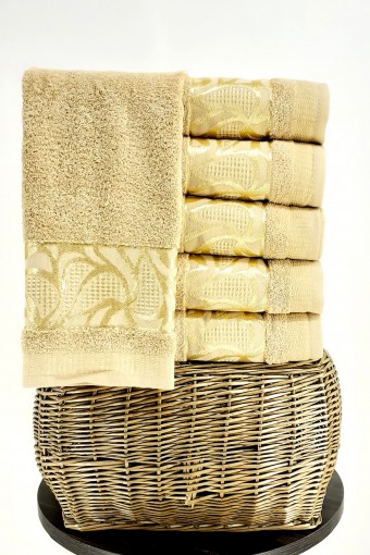 Durul Havlu - Durul Unisex Yetişkin Banyo Havlusu Ece Bukle Jakarlı Annabel Desen 70x140 (1)