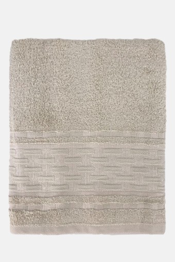 Durul Havlu - Durul Unisex Yetişkin Banyo Havlusu Ece Bukle Jakarlı Bordür Desen 70x140