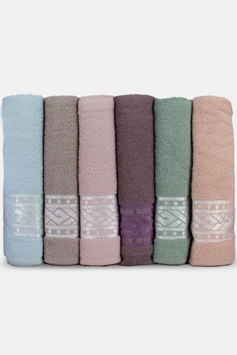 Durul Havlu - Durul Unisex Yetişkin Banyo Havlusu Ece Bukle Jakarlı Desen 11 70x140