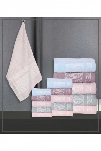 Durul Havlu - Durul Unisex Yetişkin Banyo Havlusu Ece Bukle Jakarlı Desen 27 70x140