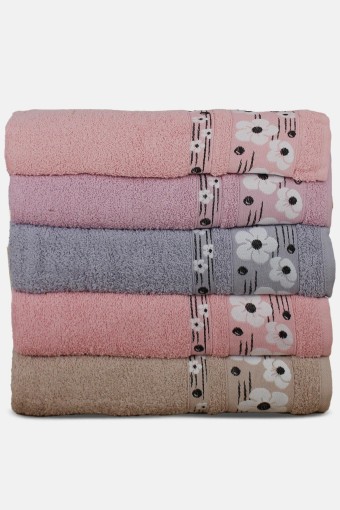 Durul Havlu - Durul Unisex Yetişkin Banyo Havlusu Ece Bukle Jakarlı Desen 31 70x140