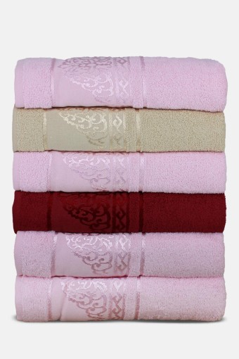 Durul Havlu - Durul Unisex Yetişkin Banyo Havlusu Ece Bukle Jakarlı Desen 4 70x140