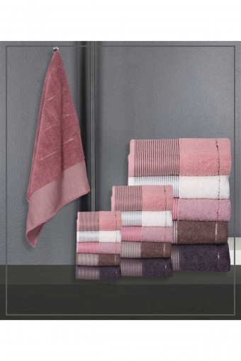 Durul Havlu - Durul Unisex Yetişkin Banyo Havlusu Ece Bukle Jakarlı Desen 8 70x140