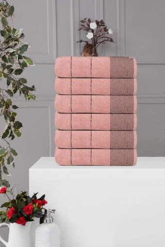 Durul Havlu - Durul Unisex Yetişkin Banyo Havlusu Ece Bukle Jakarlı Desen 8 70x140 (1)