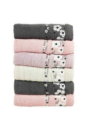 Durul Havlu - Durul Unisex Yetişkin Banyo Havlusu Ece Bukle Jakarlı Papatya Desen 70x140 (1)
