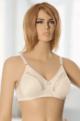 EBRU SÜTYEN - Ebru Kadın Toparlayıcı Sütyen Dantelli Şardon - Ten - 75