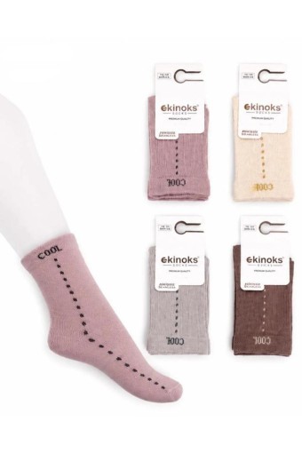 EKİNOKS - Ekinoks Drake Desen Kız Çocuk Soket Çorap