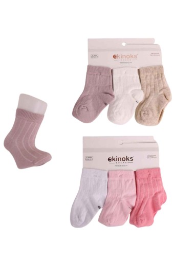 EKİNOKS - Ekinoks Kız Bebek Ferya Desenli Soket Çorap