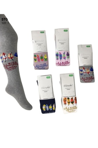 EKİNOKS - Ekinoks Kız Çocuk Pikoka Desen Havlu Külotlu Çorap - Asorti - 5-6 Yaş