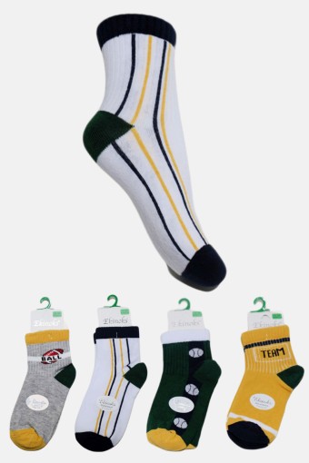 EKİNOKS - Ekinoks Erkek Çocuk Suzy Desen Yarım Konç Çorap - Asorti - 0-1 Yaş