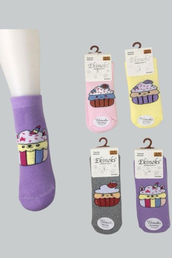 EKİNOKS - Ekinoks Kız Bebek Arboga Desen Havlu Soket Çorap