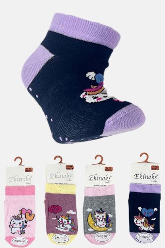 EKİNOKS - Ekinoks Kız Bebek Patik Çorap Dora Pamuklu - Asorti - 1-2 Yaş