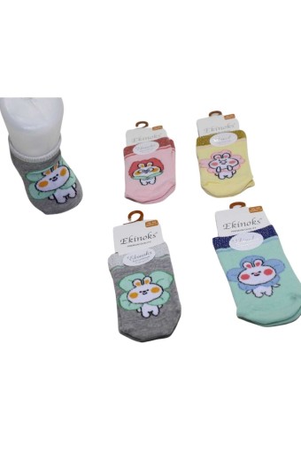 EKİNOKS - Ekinoks Kız Bebek Valeria ABS Patik Çorap