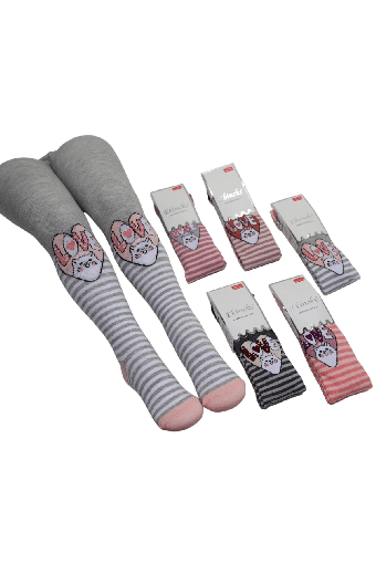 EKİNOKS - Ekinoks Kız Çocuk Cora Desen Külotlu Çorap - Asorti - 0-1