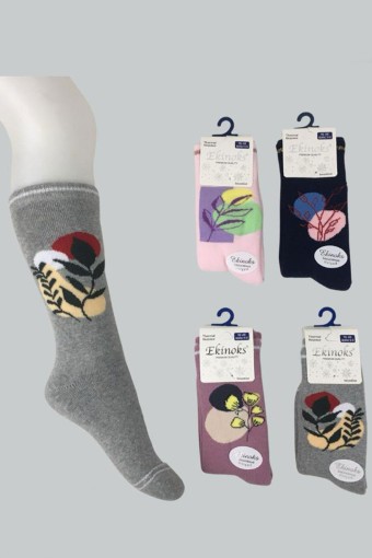 EKİNOKS - Ekinoks Kız Çocuk Diyeena Desen Havlu Soket Çorap