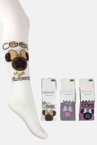 EKİNOKS - Ekinoks Kız Çocuk Mammamas Desen Külotlu Çorap - Asorti - 7-8 Yaş