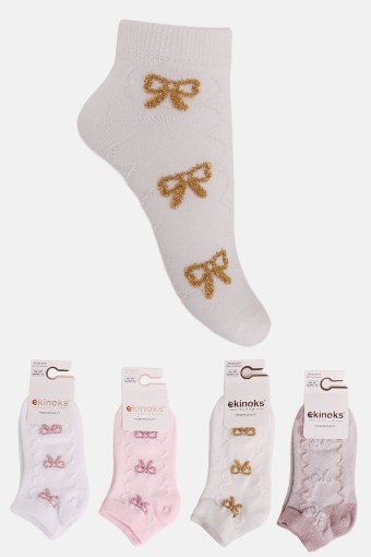 EKİNOKS - Ekinoks Kız Çocuk Patik Çorap Persilya Pamuklu