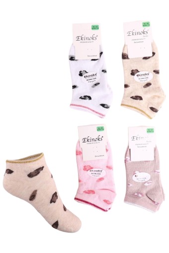 EKİNOKS - Ekinoks Kız Çocuk Patik Çorap Şarlot Pamuklu