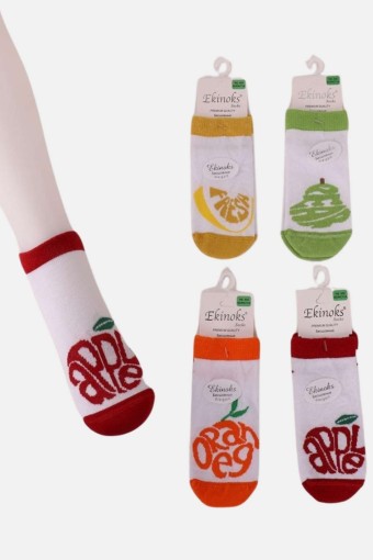 EKİNOKS - Ekinoks Kız Çocuk Patik Çorap Wsh Desen (1)