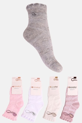 EKİNOKS - Ekinoks Kız Çocuk Soket Çorap Stevlanna Taşlı Pamuklu (1)